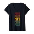 Damen Peru Pride, geboren in Peru T-Shirt mit V-Ausschnitt