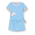 Sigikid Baby - Mädchen Dress Kinderkleid, Blau/Gestreift/Miami, 68 EU