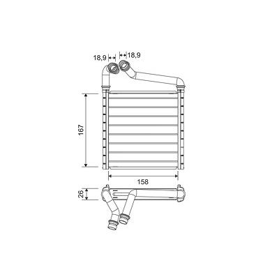 Valeo Wärmetauscher, Innenraumheizung [Hersteller-Nr. 811633] für VW Image