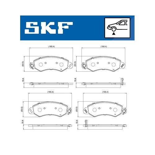 Skf Bremsbelagsatz, Scheibenbremse [Hersteller-Nr. VKBP80807A] für Ldv