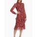 Saloni Women's Silk Georgette Midi Dress 2025 - Ruby Paisley - Red