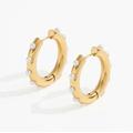 Simply Rhona Luxury Pearl Hoop Earrings In 18K Gold Plated Stainless Steel - Gold
