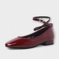 Damen Flache Schuhe Mary Jane Handgefertigte Schuhe Vintage-Schuhe Hochzeit Party Valentinstag Flacher Absatz Runde Zehe Elegant Vintage Leder Schwarz Rot