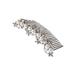 Silver Tone Clear Crystal Rhinestone Floral Stamen Simulated Pearl Bridal Hair Comb