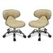 MAYAKOBA SET OF 2 Nail Salon Pedicure Stool UMI CREAM Pedicure Chair Short Adjustable Comfort Pneumatic Pump Salon Furniture & Equipment