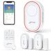 CPVAN Home Security System WiFi Smart Door Window Alarm Sensor with APP Alert Remote Control Base Station Alarm Siren for Kids Elders Safety Compatible with Alexa. Fit Home House Apartment