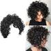 LIANGP Beauty Products Women s Wig Black Small Curly Wavy Fiber High Temperature African False Head Cover Curly Human Hair Wig Glueless Lace Front Human Hair Beauty Tools