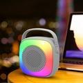 Kraoden Portable Wireless Bluetooth Speaker with Colorful LED Light Strip Enhanced Bass for Outdoor Use 360Â° Surround Sound Hi-Fi Speaker with USB and FM Radio Support