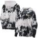 Women's DKNY Sport White/Black New Orleans Saints Dakota Oversized Tie-Dye Half-Zip Hoodie