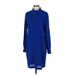 Calvin Klein Casual Dress - Shirtdress: Blue Dresses - New - Women's Size 4