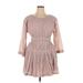 Free People Casual Dress - A-Line: Pink Solid Dresses - Women's Size X-Large