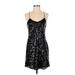 Express Cocktail Dress - Party V Neck Sleeveless: Black Solid Dresses - Women's Size X-Small