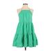 American Eagle Outfitters Casual Dress - DropWaist: Green Solid Dresses - Women's Size Small