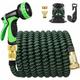 30m 100ft Expandable Garden Hose Retractable Garden Hose with Holder and Spray Gun 9 Functions Brass Fittings Denuotop