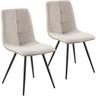 Pack de 2 chaises Prada, tissu et simili cuir Beige