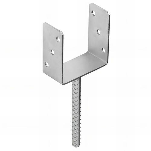 Fixtout - Pied de poteau lourd en u zingué à ancrer - 121 x 120 x 4 mm
