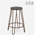 Tabouret haut de bars restaurants cuisines au design industriel en bois métal Carbon Top Couleur: