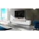 Dmora - Meuble tv de salon, Made in Italy, Meuble tv avec 3 portes et étagères, 240x45h52 cm, Blanc