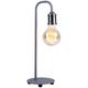 Lampe de table dimmable avec télécommande lampe de table rétro lampe de salon grise, métal, 8,5W