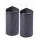 Paris Prix - Lot De 2 Bougies Pilier essentiel 10cm Noir