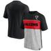 Men's Fanatics Branded Black/Heathered Gray Atlanta Falcons Throwback Colorblock T-Shirt