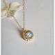 Moonstone Necklace, Rainbow Moonstone Gold June Birthstone Pendant Necklace