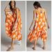 Anthropologie Dresses | Anthropologie Exquise Phoebe Orange Flounced Embroidered Maxi Dress Size Xl | Color: Orange/White | Size: Xl