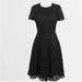 J. Crew Dresses | J. Crew Fit & Flare Lace Black Dress Short Sleeve Size 6 Petite | Color: Black | Size: 6p