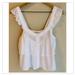 American Eagle Outfitters Tops | American Eagle Flutter Tiered Tank Top White Button Front Size Xs New With Tag | Color: White | Size: Xs