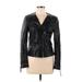 Topshop Faux Leather Jacket: Short Black Print Jackets & Outerwear - Women's Size 6