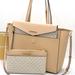 Michael Kors Bags | Michael Kors Maisie Large Pebbled Leather 3-In-1 Tote Bag Buff Multi Signature | Color: Gold/Tan | Size: Large