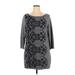 White House Black Market Casual Dress - Sweater Dress: Gray Paisley Dresses - Women's Size X-Large