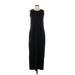 Lands' End Casual Dress - Sheath Crew Neck Sleeveless: Black Solid Dresses - Women's Size Small