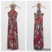 Anthropologie Dresses | Anthropologie Cythia Halter Maxi Dress Pink Combo | Color: Pink/Yellow | Size: S