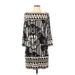 Diane von Furstenberg Casual Dress - Mini High Neck 3/4 sleeves: Black Dresses - Women's Size 10