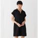 J. Crew Dresses | J. Crew Cotton Short Sleeve V-Neck Shirt Dress In Soft Gauze Black Size St | Color: Black | Size: St