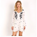 Free People Dresses | Free People Ivory Flora Embroidered Long Sleeve Sweet Tennessee Mini Dress Xs | Color: Black/White | Size: Xs
