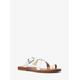 Michael Kors Ashton Leather Flat Sandal White 6
