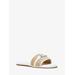 Michael Kors Ember Embellished Straw Slide Sandal Natural 6.5