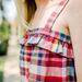 J. Crew Tops | J Crew Madras Plaid Tank Top Ruffle Babydoll Blouse Pockets Pink Blue Yellow 12 | Color: Blue/Pink | Size: 12