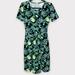 Lularoe Dresses | Lularoe Black, Green & Pink Spring Summer Floral Botanical Amelia Dress Sz Small | Color: Black/Green | Size: S