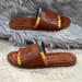 Coach Shoes | Coach Pride Leather Crochet-Trimmed Slides | Color: Brown/Yellow | Size: 10