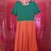 Lularoe Dresses | Lularoe Amelia Dress | Color: Green/Pink | Size: M