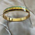 Coach Jewelry | Brand New Coach Signature Gold Bracelet | Color: Gold/Green | Size: Os