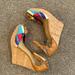 Nine West Shoes | Multicolored Strappy Wedge | Color: Blue/Yellow | Size: 8