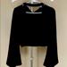 Zara Tops | Black Bell Sleeve Cropped Zara Top | Color: Black | Size: Xs