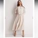 Madewell Dresses | Madewell Tie-Front Wrap Paperbag Midi Dress M | Color: Cream/White | Size: M
