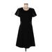 H By Halston Casual Dress - A-Line: Black Solid Dresses - Women's Size 10