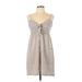 She + Sky Casual Dress: Gray Stripes Dresses - Women's Size Large