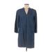 Zara Basic Casual Dress - Shirtdress: Blue Dresses - Women's Size Medium